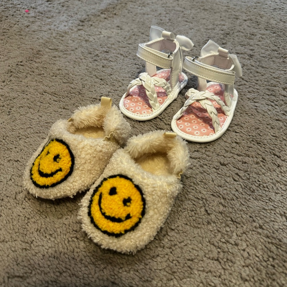 White and Cream Kids Shoes